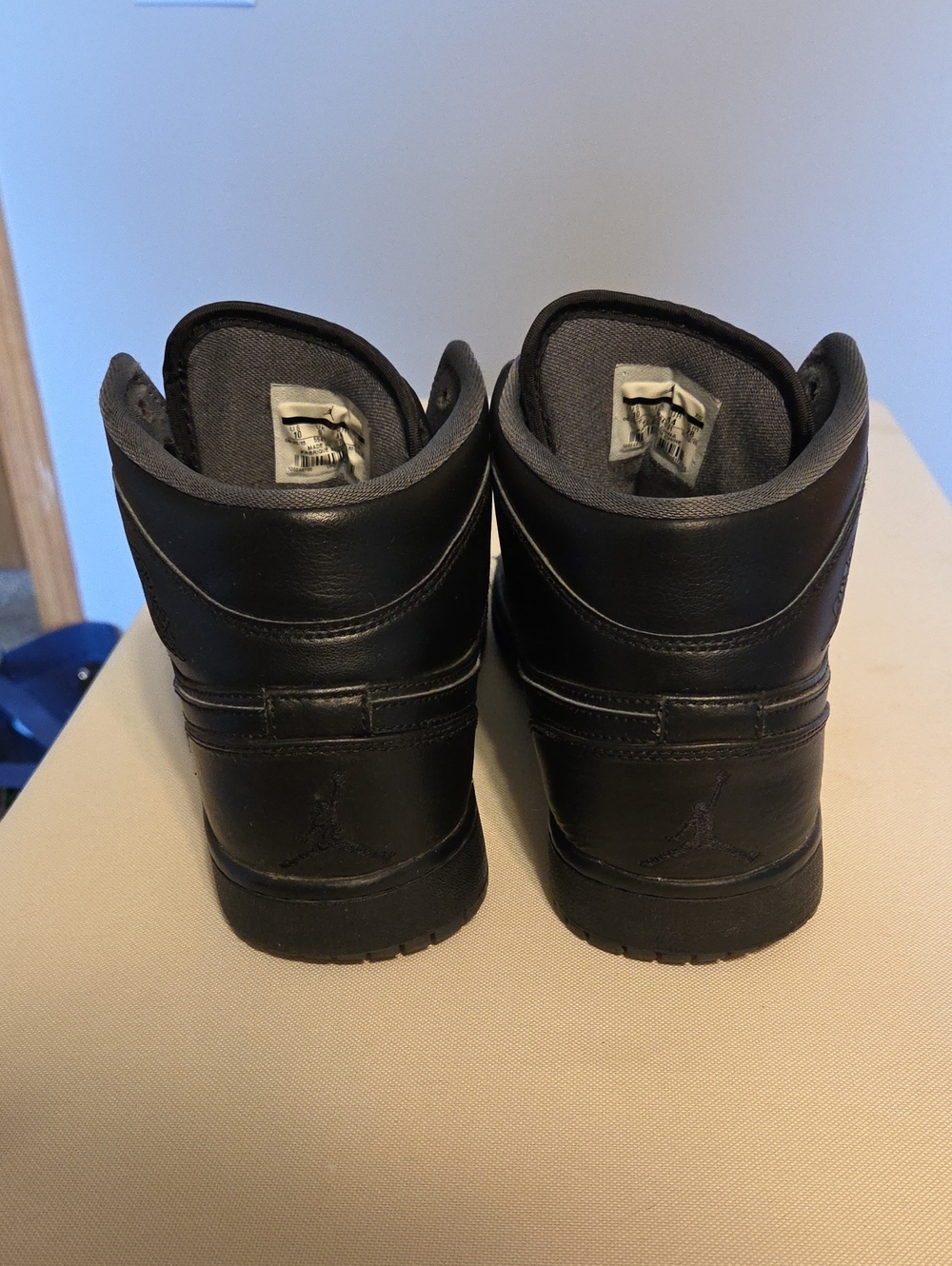 NIKE Air Jordan 1 Mid Triple Black Sneakers - Picture 5 of 10